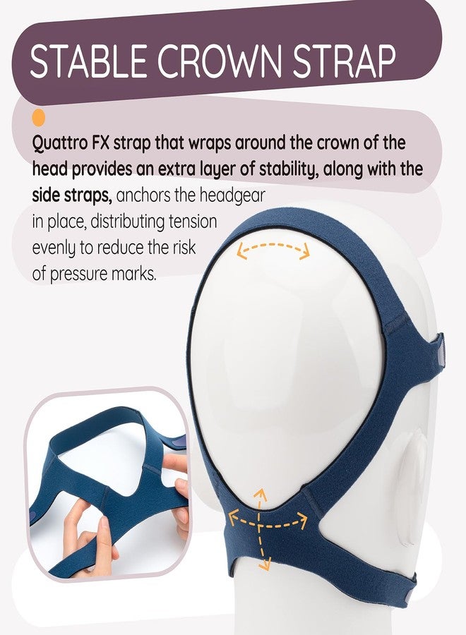 Ximoon Quattro FX CPAP Headgear Strap Compatible with Resmed Quattro FX Full Face CPAP Mask Adjustable C Pap Headband Replacement for Quattro FX - Medium/Standard - Image 5